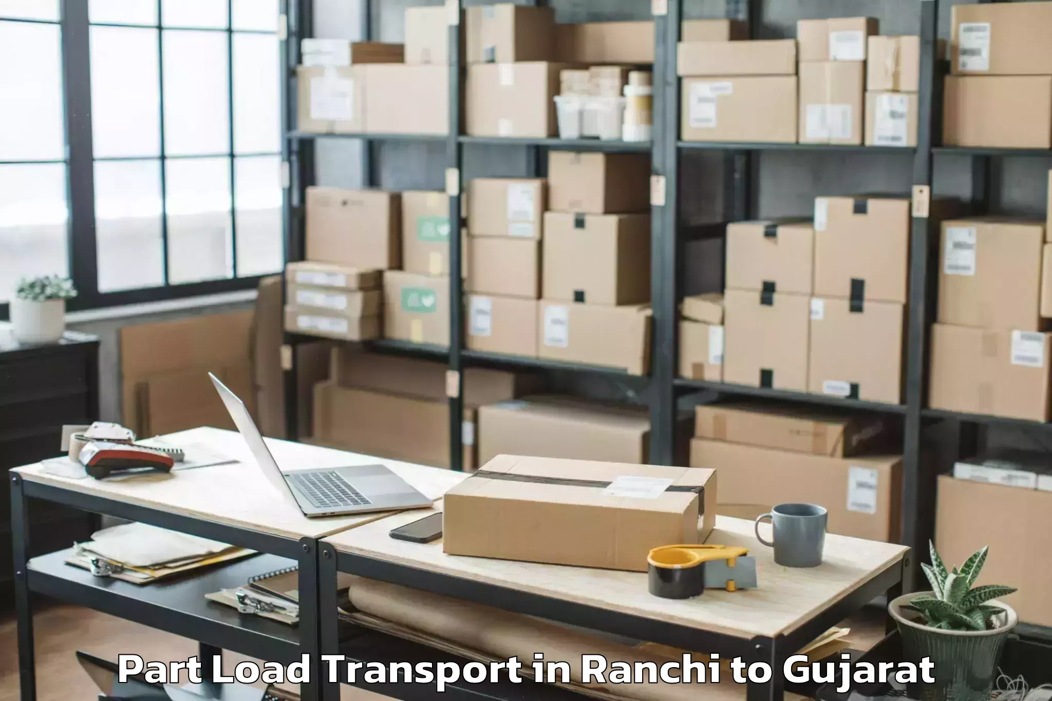 Quality Ranchi to Vansda Part Load Transport